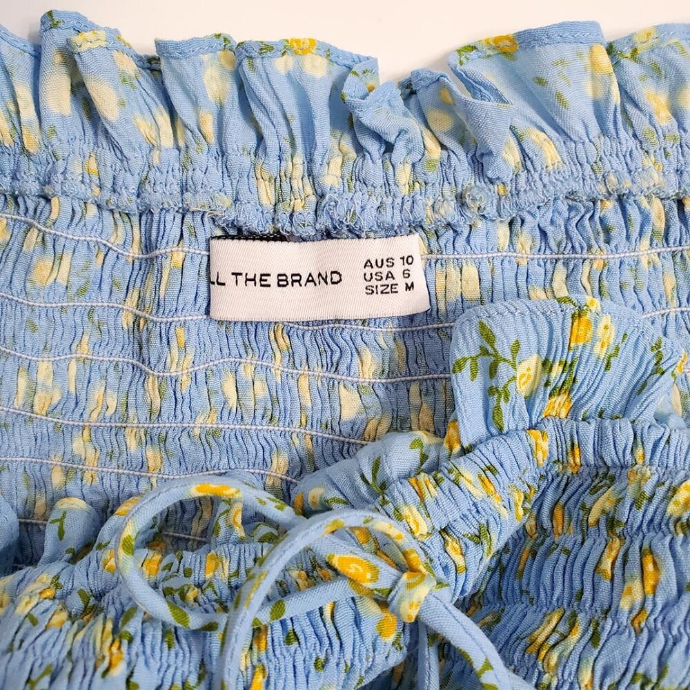FAITHFULL THE BRAND CHARLOTTE SMOCKED MINI DRESS SIZE 6 - Picture 9 of 14